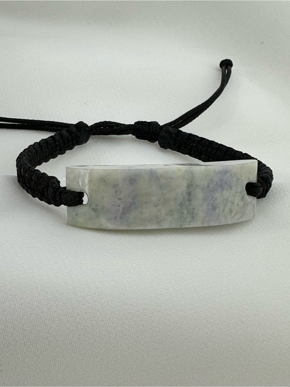 Handmade Guatemalan Jade Bracelet Lavender Stone Adjustable